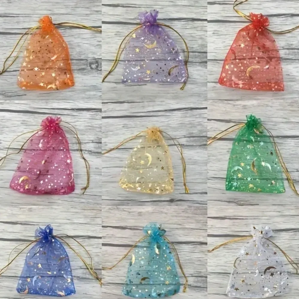 15pc Star and Moon Transparent Drawstring Bag
